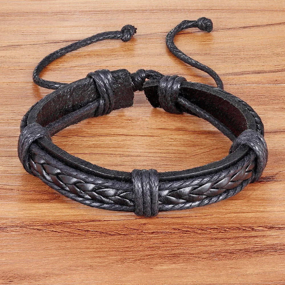 Handcrafted Elegance: Artisanal Woven Leather Bracelets for Boys!