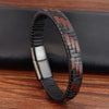 Elevate His Style: Genuine Woven Leather Bracelet for Boys with Stainless Steel Magnetic Clasp!