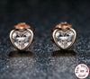 Radiant Love: 925 Sterling Silver Heart Stud Earrings with Clear CZ Stone - Fine Jewelry for Girls and Women!