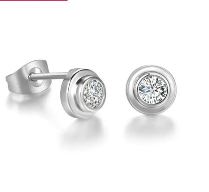 Timeless Elegance: Cubic Zirconia Stud Earrings in Rose Gold, Gold, and Silver - Fashionable Jewelry Gift for Her! - Kids Jewellery Shop
