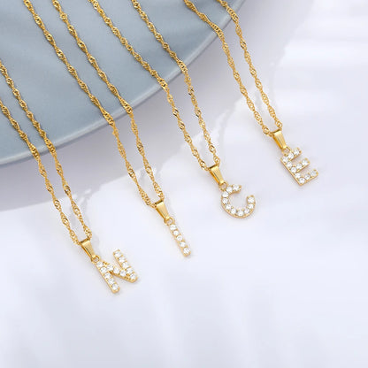 Sparkle with Our Exquisite Zircon Initial A-Z Alphabet Pendant Necklace! Perfect Gift for Boys and Girls!