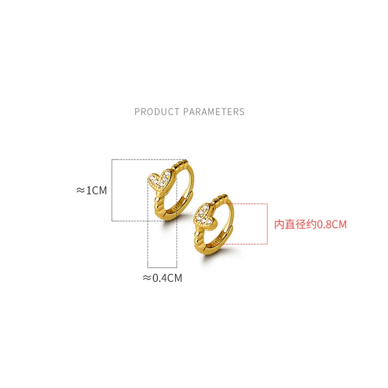Heartfelt Elegance: Real 925 Sterling Silver and Zircon Heart Hoop Earrings - A Perfect Gift for Girls, Teens, and Women! - Kids Jewellery Shop