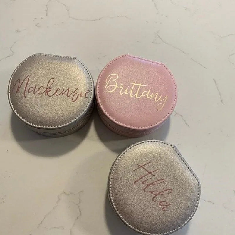 Personalised Jewellery Box for Girls | Custom Travel Jewellery Case | PU Leather Organiser | Bridesmaid, Birthday & Christmas Gift.