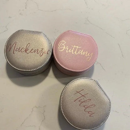 Personalised Jewellery Box for Girls | Custom Travel Jewellery Case | PU Leather Organiser | Bridesmaid, Birthday & Christmas Gift.