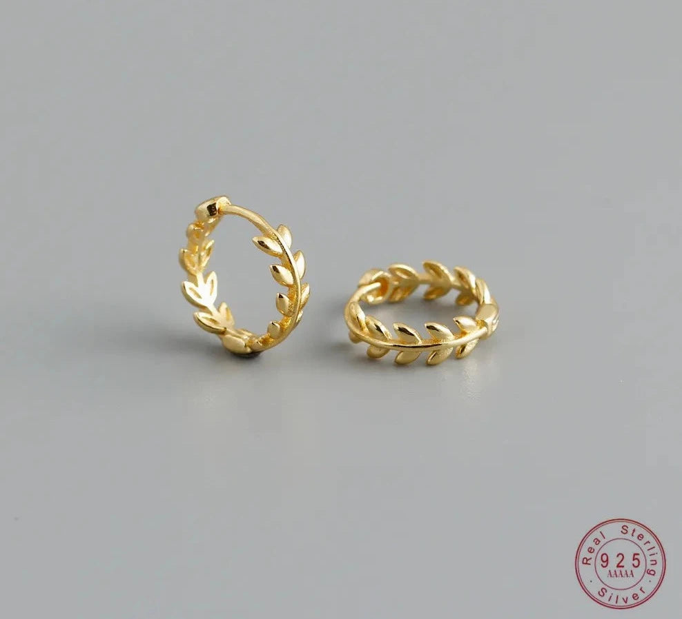 Gilded Glamour: Leaf Hoop Earrings - Perfect for Girls, Teens, and Women! - Kids Jewellery Shop