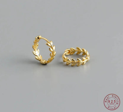 Gilded Glamour: Leaf Hoop Earrings - Perfect for Girls, Teens, and Women! - Kids Jewellery Shop
