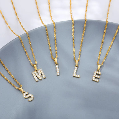 Sparkle with Our Exquisite Zircon Initial A-Z Alphabet Pendant Necklace! Perfect Gift for Boys and Girls!