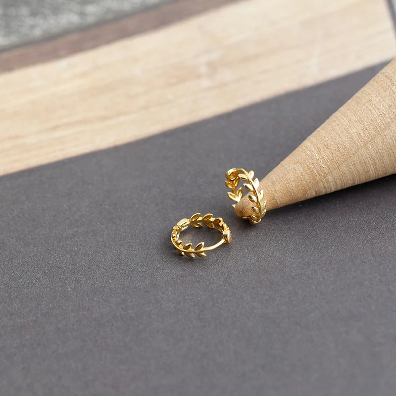 Gilded Glamour: Leaf Hoop Earrings - Perfect for Girls, Teens, and Women! - Kids Jewellery Shop
