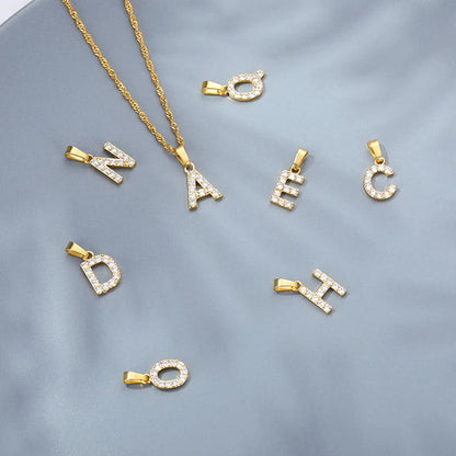 Sparkle with Our Exquisite Zircon Initial A-Z Alphabet Pendant Necklace! Perfect Gift for Boys and Girls!