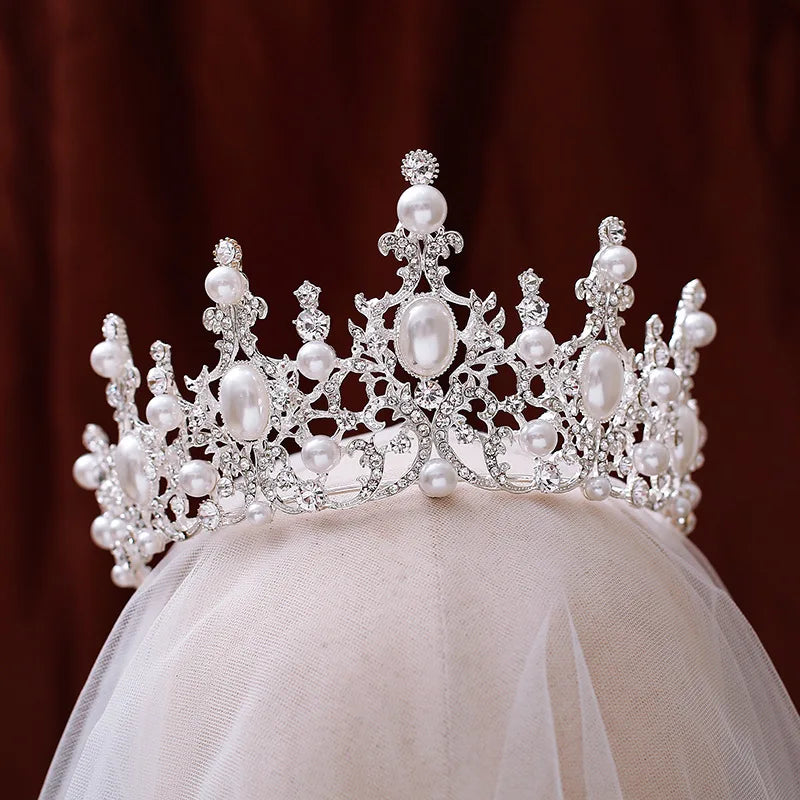 Radiant Royalty: Luxury Crystal Pearls Tiaras - Exquisite Pageant Diadem! - Kids Jewellery Shop