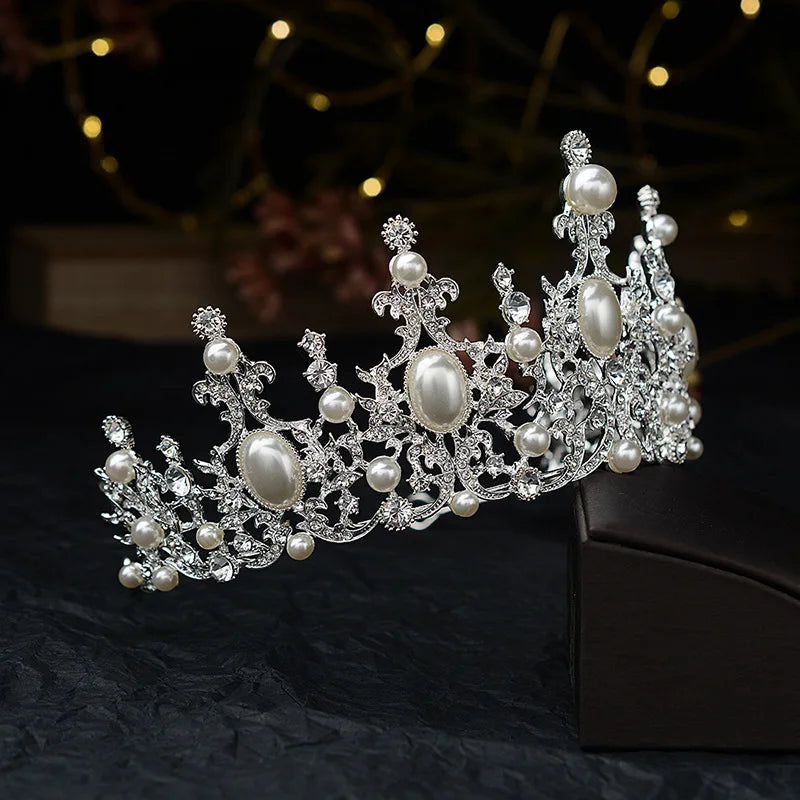 Radiant Royalty: Luxury Crystal Pearls Tiaras - Exquisite Pageant Diadem! - Kids Jewellery Shop