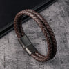 High-Quality Woven Leather Bracelets with Stainless Steel Magnetic Clasp!