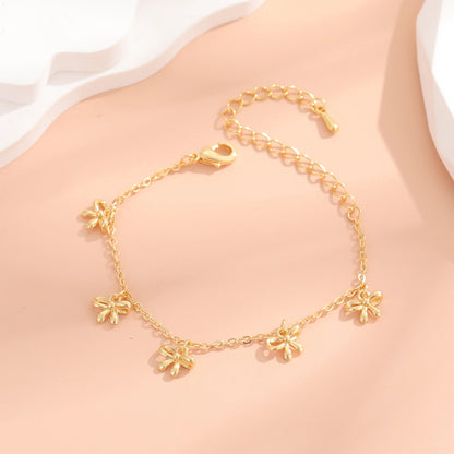 Adorable Girls' Five Bows Charm Bracelet for Birthday Bliss and Bestie Bonding!