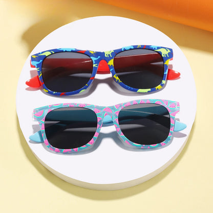 Kids UV400 Dinosaur Sunglasses – Cute Square Shades for Boys & Girls | Summer Outdoor Sun Protection!