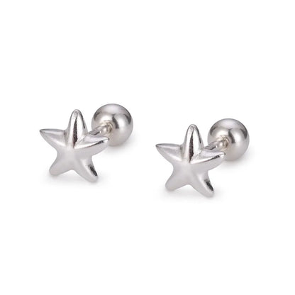 925 Sterling Silver Star Stud Earrings | Screw-Back Earrings for Girls, Teens & Women | Simple Everyday Jewellery!