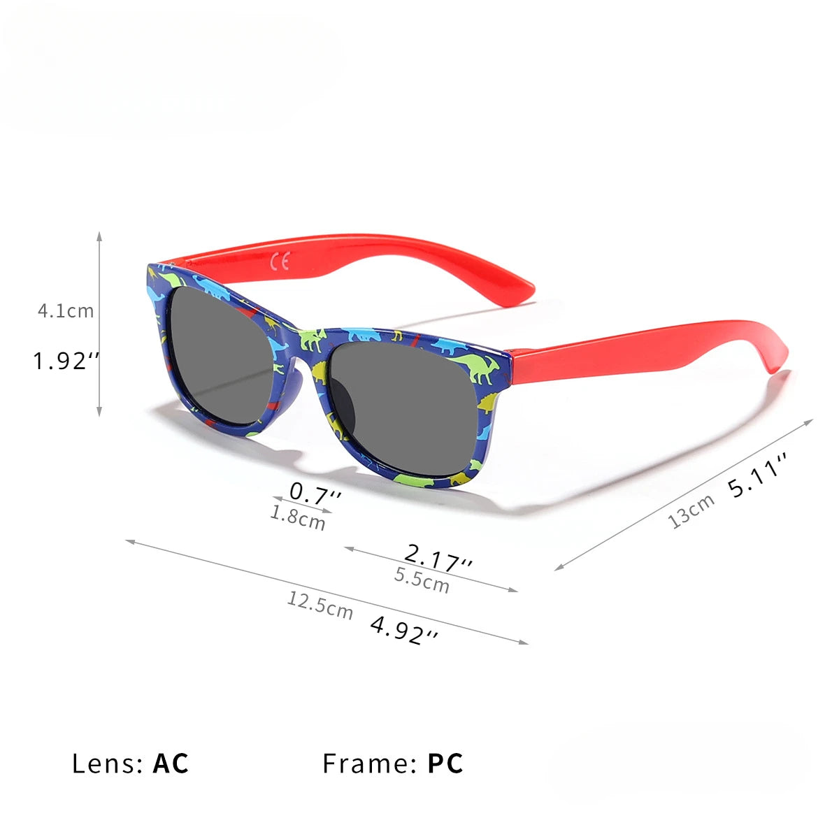 Kids UV400 Dinosaur Sunglasses – Cute Square Shades for Boys & Girls | Summer Outdoor Sun Protection!