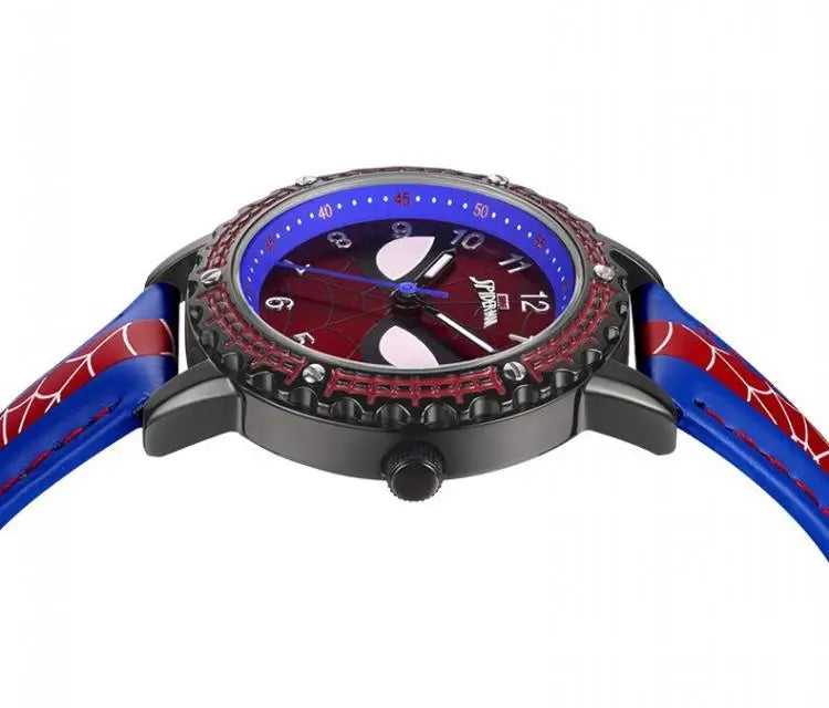 Spiderman Kids Wristwatch – Waterproof Quartz Watch with Luminous Hands & Leather Band | Unisex Gift for Ages 6–12!