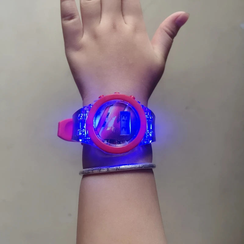 Lightning McQueen Luminous Electronic Kids Quartz Watch – LED Light Cartoon Wristwatch | Boys Sports Watch Gift!