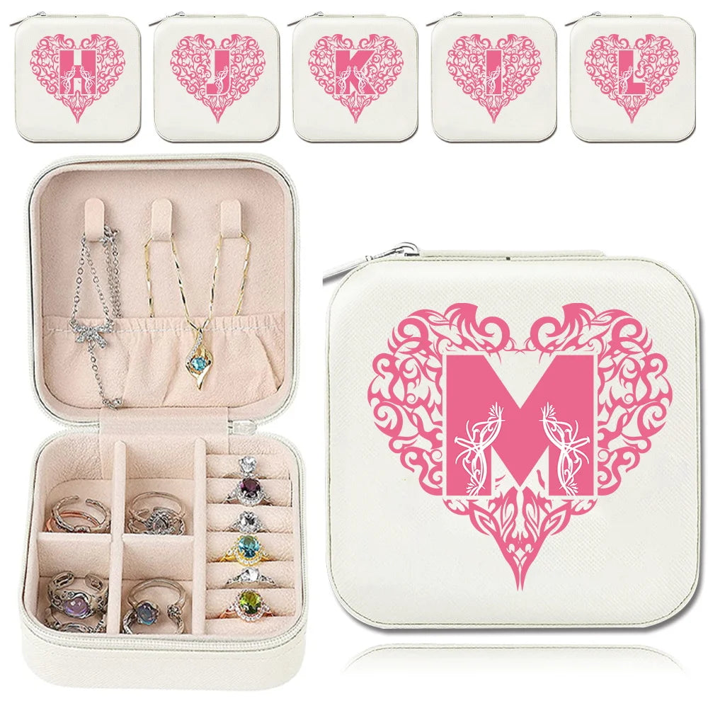 Personalized Elegance: Portable Initial Alphabet Jewelry Case!
