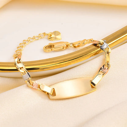 Custom Baby Bracelets for Newborns – Girls & Boys 3-Tone Gold Plated Copper, Anti-Allergy Jewellery Gift!