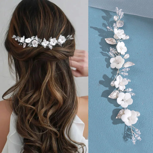 Handmade Rhinestone Pearl Headband for Girls – Crystal Hair Accessory for Confirmation, Baptism & Bridesmaids!