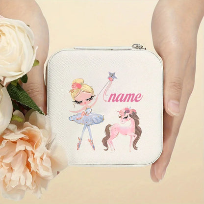 Personalized Girl’s Fairy Leather Jewellery Box – Travel Jewellery Organizer & Ring Case | Kids Birthday Gift!