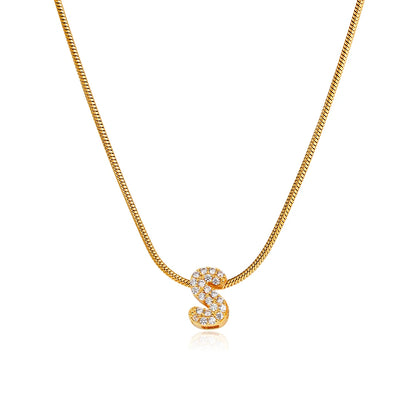 Small Initial Letter Pendant Necklace | Unisex Zircon Alphabet Necklace Jewellery!