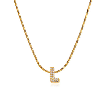 Small Initial Letter Pendant Necklace | Unisex Zircon Alphabet Necklace Jewellery!