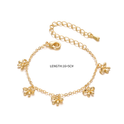 Adorable Girls' Five Bows Charm Bracelet for Birthday Bliss and Bestie Bonding!