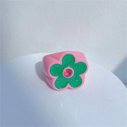 Cool Trendy Acrylic Fashion Rings for Girls – Colourful Vintage & Big Punk Finger Jewellery for Teens, Party Accessories!