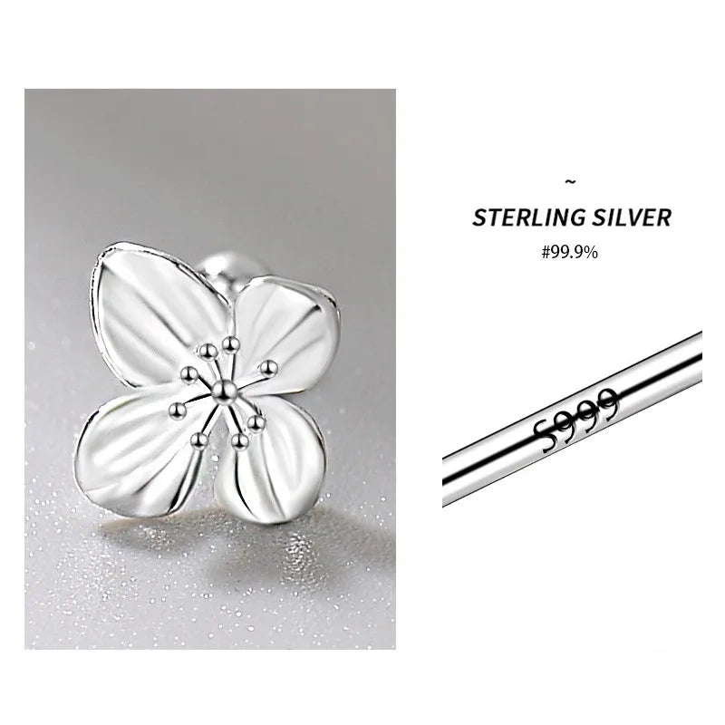 Lily Flower Stud Screw Back Earrings for Girls !