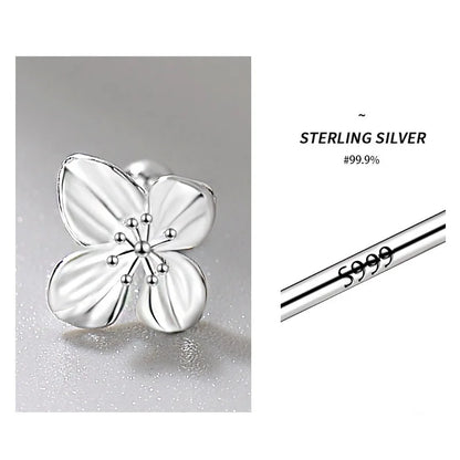 Lily Flower Stud Screw Back Earrings for Girls !