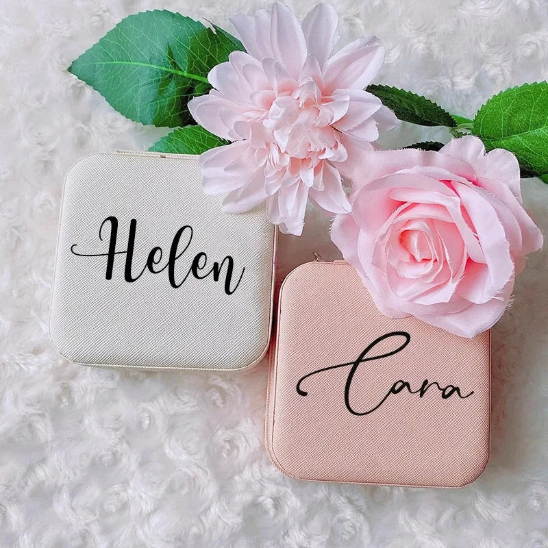 Personalised Jewellery Box for Girls – Custom Travel Jewellery Case with Name | Birthday, Bridesmaid & Wedding Gift!