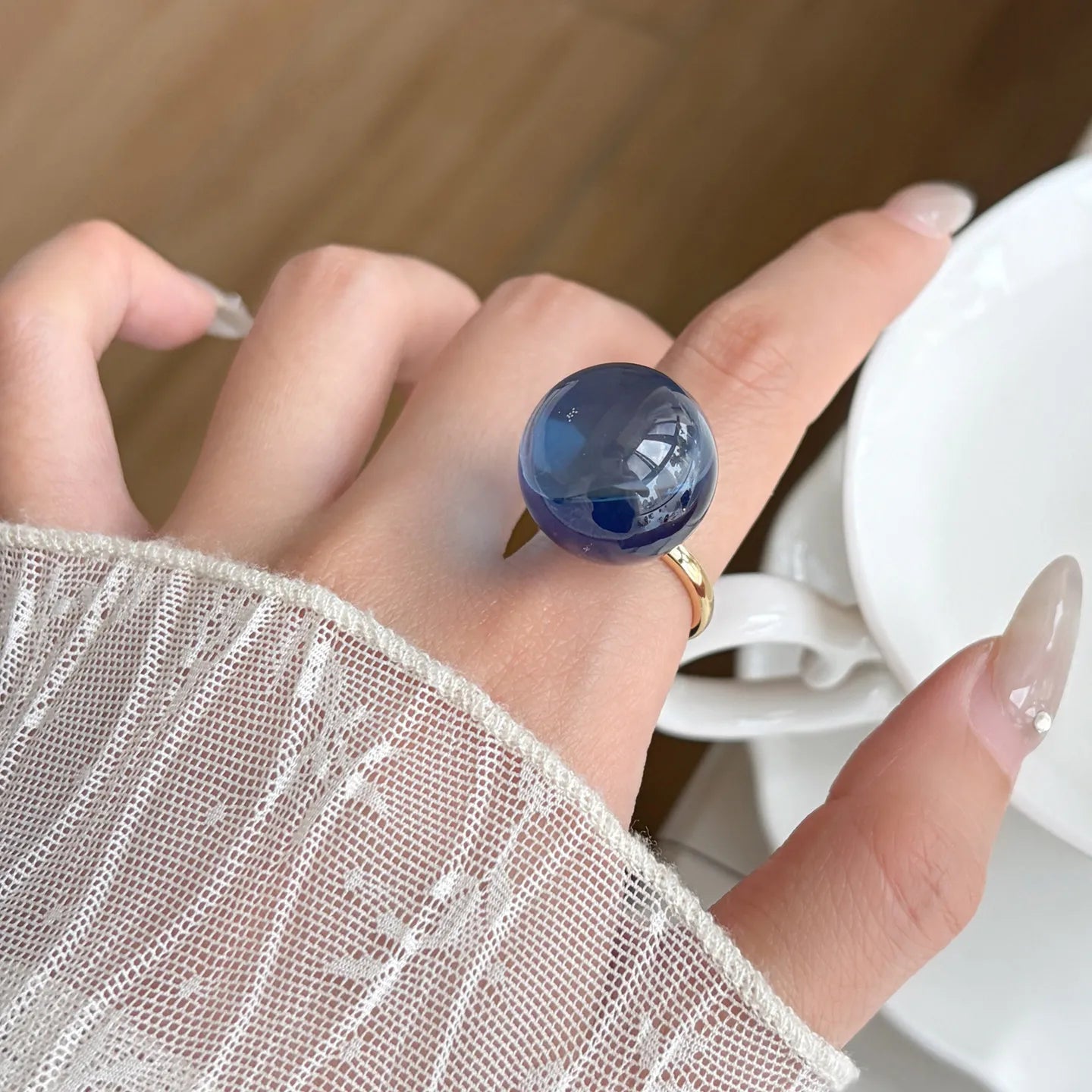 Candy Design Round Ball Ring for Teen Girls | Adjustable Finger Ring | Colourful Fashion Jewellery Gift!