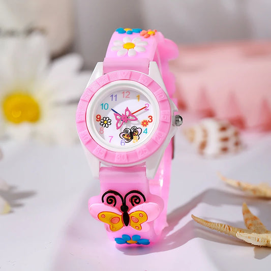 Girls’ Butterfly Hands Silicone Quartz Wristwatch | School, Casual & Sports Kids Watch Gift!