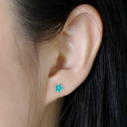925 Sterling Silver Flower Screw Back Stud Earrings for Girls – Hypoallergenic Piercing Jewelry Gift | Simple & Elegant Kids Earrings 🌟
