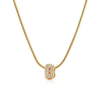 Small Initial Letter Pendant Necklace | Unisex Zircon Alphabet Necklace Jewellery!