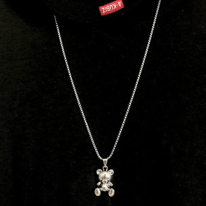 Embrace Playful Style: Cute Rabbit Bear Pendant Necklace! Perfect for Boys and Girls!