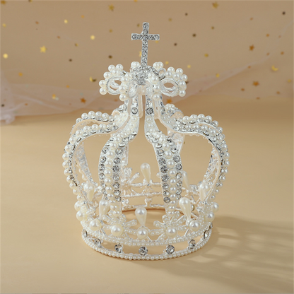 Vintage Royalty Unleashed: Crystal Crowns for Boys and Girls - Unisex Regal Touch in Hair Jewelry Accessories! - Kids Jewellery Shop