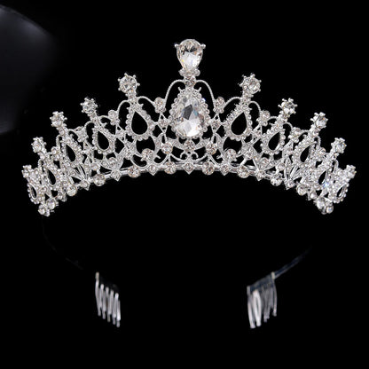 Silver Crystal Tiara with Combs for Girls & Teenagers – Sparkling Princess Crown Hair Accessory for Proms, Pageants, Birthdays & Weddings.
