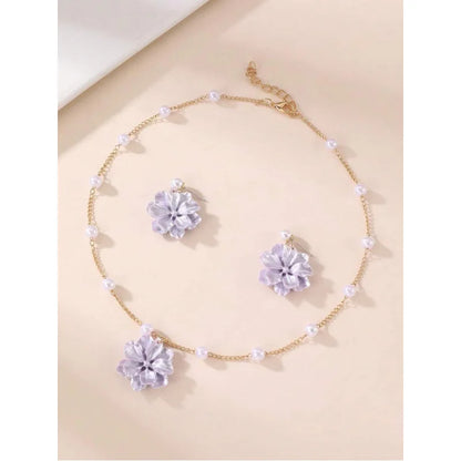 Girls Floral Jewellery Set | 3-Piece Flower Earrings & Pendant Necklace Set | Teen Girls Jewellery Gift.