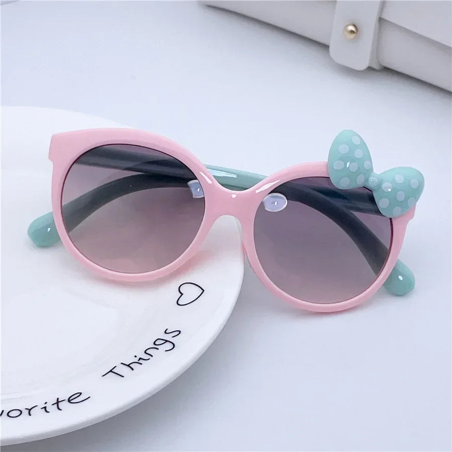 Girls Cat Eye Sunglasses with Bowknot | Kids UV400 Gradient Sun Glasses | Cute Fashion Eyewear for Children!