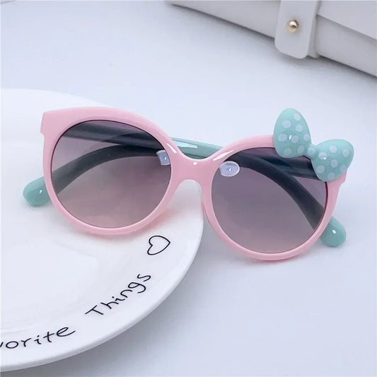 Girls Cat Eye Sunglasses with Bowknot | Kids UV400 Gradient Sun Glasses | Cute Fashion Eyewear for Children!