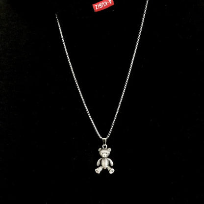 Embrace Playful Style: Cute Rabbit Bear Pendant Necklace! Perfect for Boys and Girls!