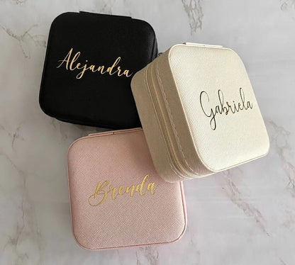 Personalised Jewellery Box for Girls – Custom Travel Jewellery Case with Name | Birthday, Bridesmaid & Wedding Gift!