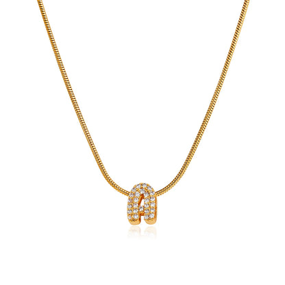 Small Initial Letter Pendant Necklace | Unisex Zircon Alphabet Necklace Jewellery!