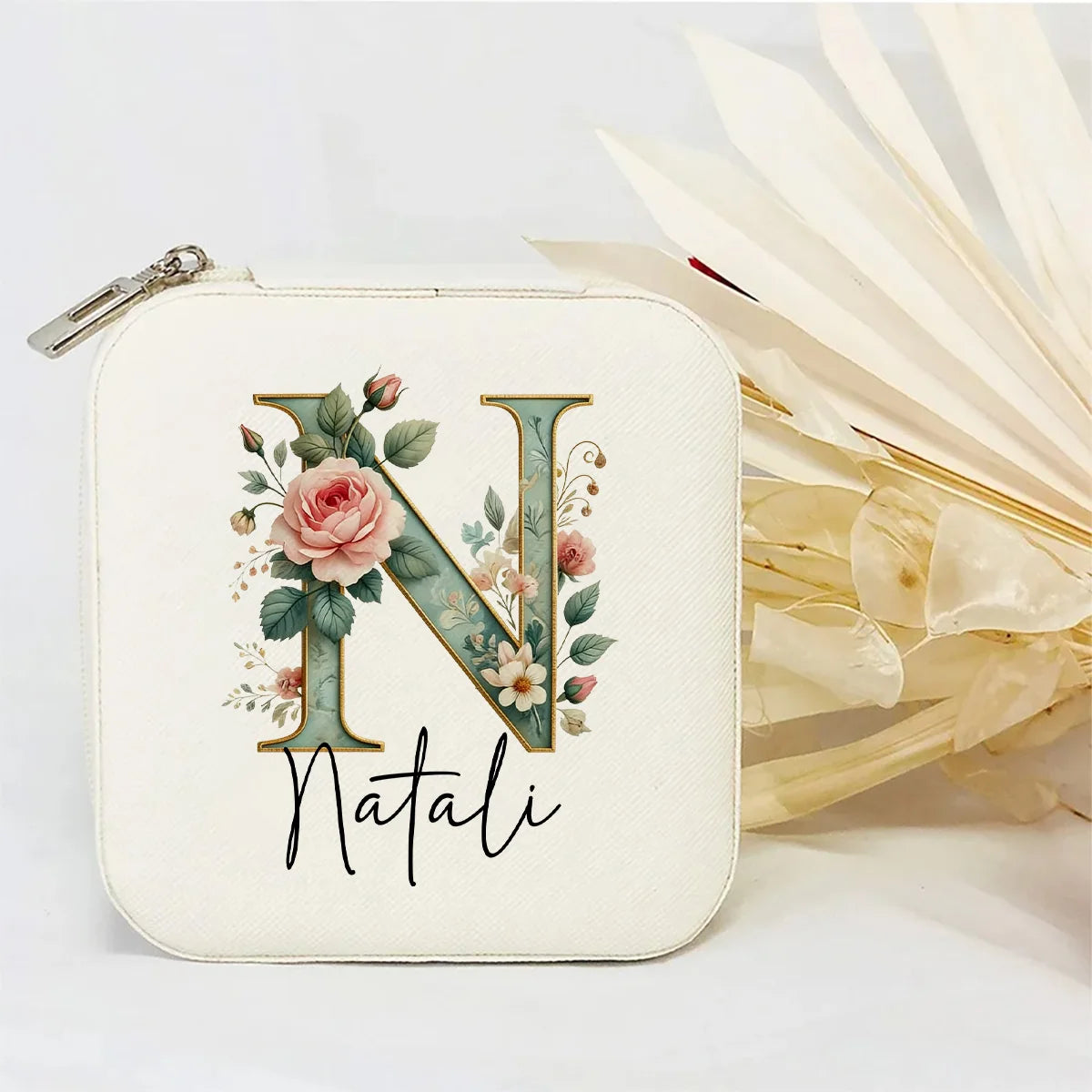 Personalised Initial Letter Jewellery Box | Portable Zipper Travel Jewellery Case | Custom Gift for Girls, Bridesmaids & Birthdays!