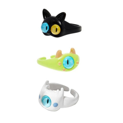 Children’s Lightweight Open Resin Animal Finger Rings – Handmade Cute Cat Ring for Girls, Teens & Women!