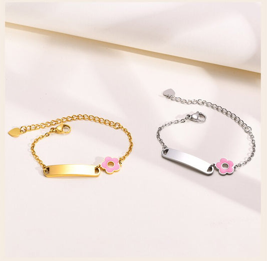 Blossoms of Love: Engravable Baby Bracelet - Personalized Gift for Girls and Boys - Ideal for Birthdays and Christenings! - Kids Jewellery Shop