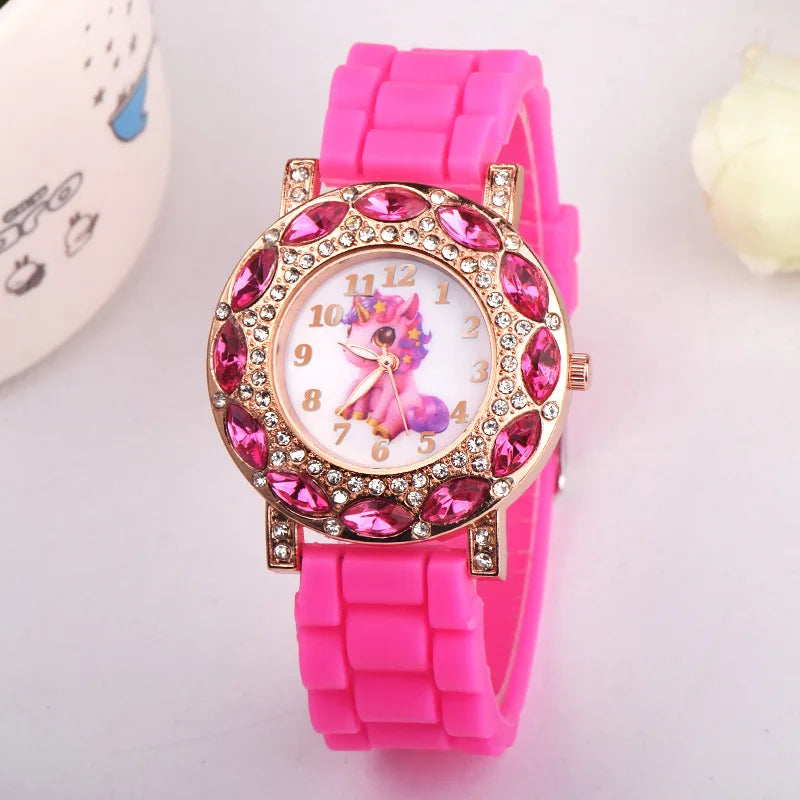 Magical Moments Await with Our Girls' Unicorn Pink Silicone Quartz Wristwatch! - Kids Jewellery Shop